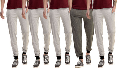 Meebaw Solid Men Grey Track Pants Meebaw Solid Men Grey Track Pants