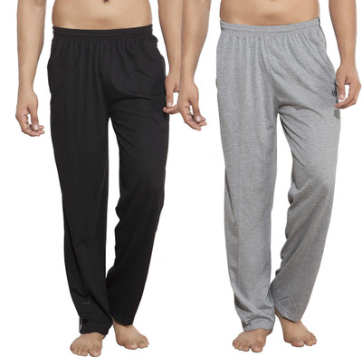 

Alan Jones Solid Men's Grey, Black Track Pants, Black;milange
