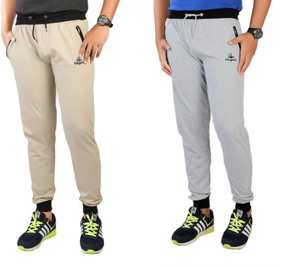 

Finger's Solid Men's Grey Track Pants, Biscuit_grey black