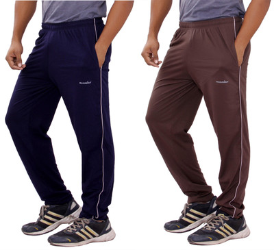 JT International Solid Men Blue, Brown Track Pants