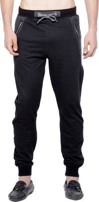 Maniac Solid Men's Black Track Pants