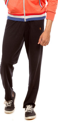 Sports 52 Wear Solid Men's Black, Orange Track Pants, Blk.org.