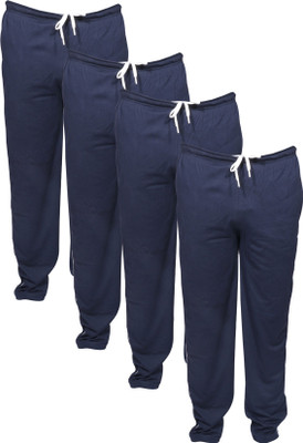 Indistar Solid Men Dark Blue Track Pants
