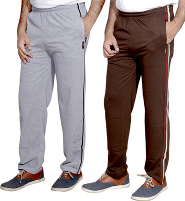 IndiWeaves Self Design Men Brown, Grey Track Pants