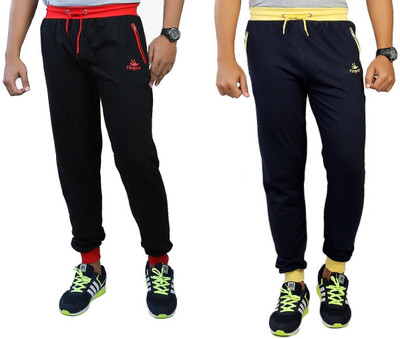 

Finger's Solid Men's Multicolor Track Pants, Blackred_neavyblueyellow