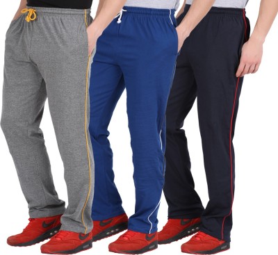 CHECKERSBAY Solid Men Dark Blue, Blue, Grey Track Pants