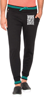 

Campus Sutra Solid Men's Black Track Pants