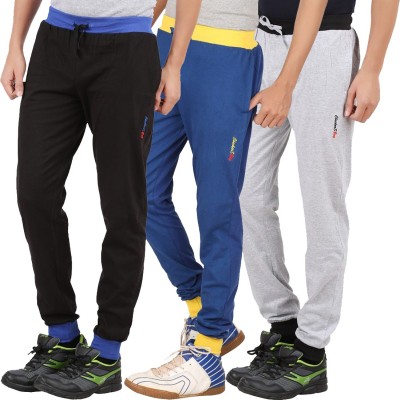 CHECKERSBAY Solid Men Light Blue, Black, Grey Track Pants