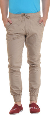 

Fifty Two Solid Men's Beige Track Pants