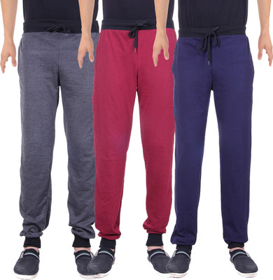 

gag wears Solid Men Multicolor Track Pants, Dark grey;maroon;navy