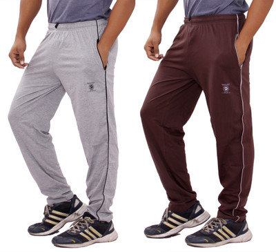 

JT International Solid Men Grey, Brown Track Pants, Brown;grey