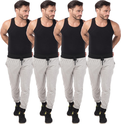 Meebaw Self Design Men Grey Track Pants Meebaw Self Design Men Grey Track Pants