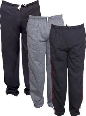 Indistar Solid Men Black, Grey Track Pants