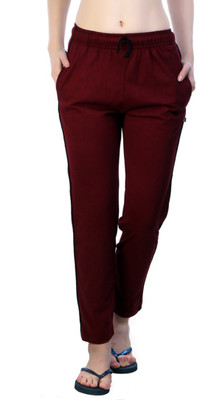 GLANZ COMFORT WEAR Solid Women Maroon Track Pants