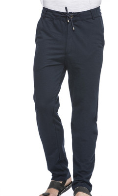 

Tinted Solid Men's Blue Track Pants, Navy