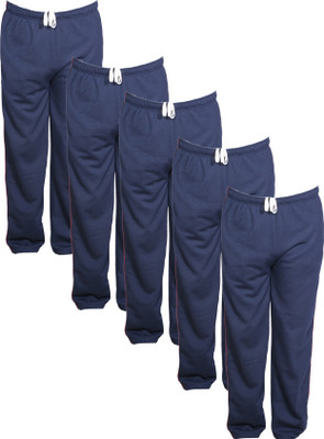 Indistar Solid Men Dark Blue Track Pants