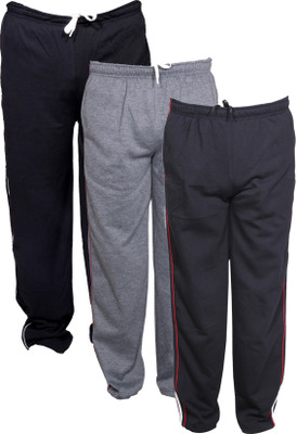 Indistar Solid Men Black, Grey Track Pants