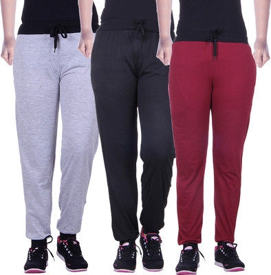 

Gag Wear Solid Women' Multicolor Track Pants, Black;light grey;maroon