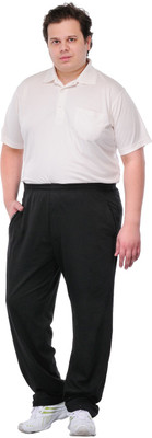PLUSS | Solid Men Black Track Pants