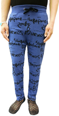 BRANDONN Printed Men Light Blue Track Pants