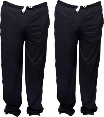 Indistar Solid Men Black Track Pants