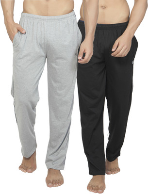 

Alan Jones Solid Men's Black, Grey Track Pants, Black;milange