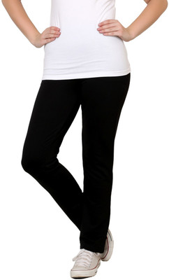 Finesse | Solid Women Black Track Pants