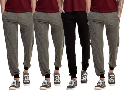 MEEBAW Solid Men Black, Grey Track Pants MEEBAW Solid Men Black, Grey Track Pants