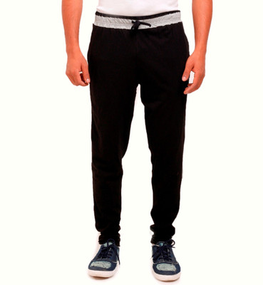 Vego Self Design Men Black Track Pants
