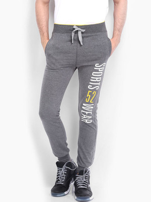 Sports 52 Wear S52WWWT07. Solid Men's Grey Track Pants, Melange