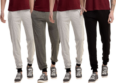 Meebaw Solid Men Black, Grey Track Pants