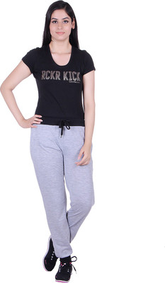 

Gag Wear Solid Women's Grey Track Pants, Light grey