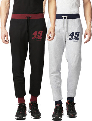 

Rodid Solid Men's Black, Grey Track Pants, Black;grey melange