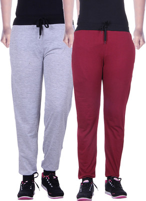 

Gag Wear Solid Women's Multicolor Track Pants, Light grey;maroon