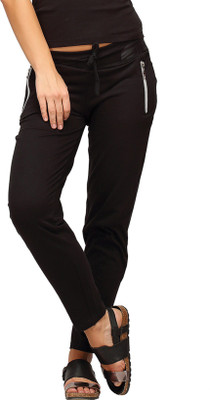 

Campus Sutra Solid Women's Black Track Pants