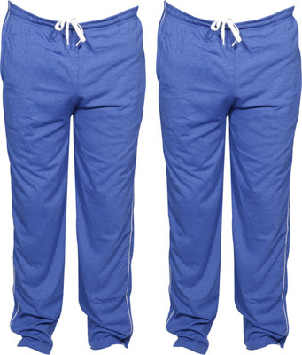 Indistar Solid Men Blue Track Pants