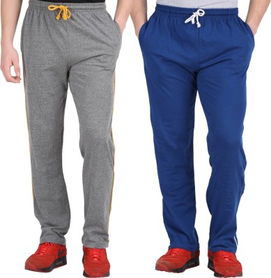 CHECKERSBAY Solid Men Blue, Grey Track Pants