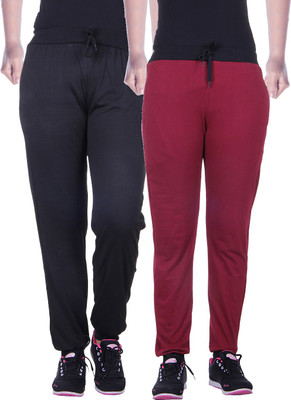 

Gag Wear Solid Women's Multicolor Track Pants, Black;maroon
