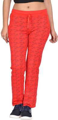 Be You Printed Women Red Track Pants