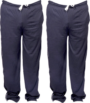 Indistar Solid Men Dark Blue Track Pants