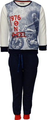 

Crux & Hunter Printed Boys Track Suit, White
