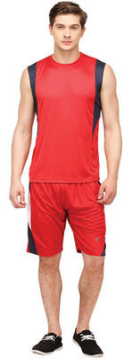 

Campus Sutra Solid Men' Track Suit, Red