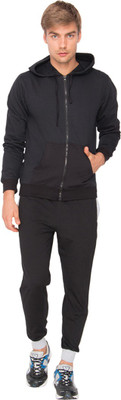 

Campus Sutra Solid Men's Track Suit, Black