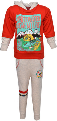 

Pepito Printed Boys Track Suit, Red
