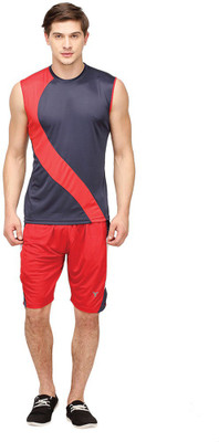 

Campus Sutra Solid Men' Track Suit, Blue;red