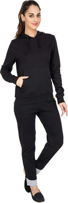 

Campus Sutra Solid Women's Track Suit, Black