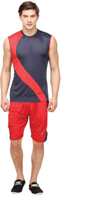

Campus Sutra Solid Men' Track Suit, Blue;red