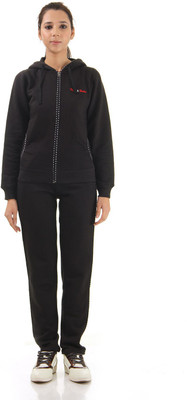 

Cloak & Decker Solid Women's Track Suit, Black