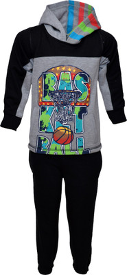

Pepito Printed Boys Track Suit, Grey milange
