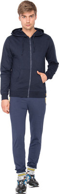 

Campus Sutra Solid Men's Track Suit, Navy blue